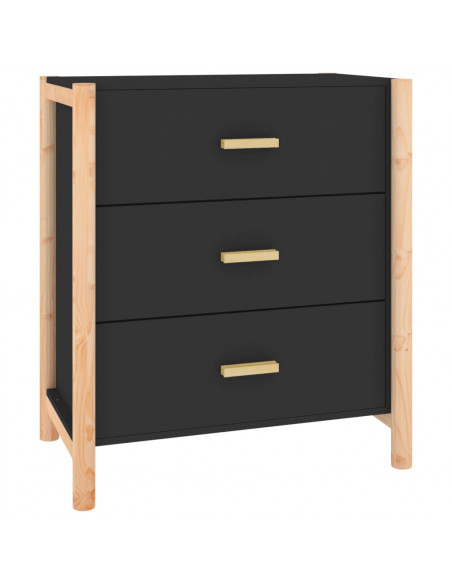 Credenza Nera 62x38x70 cm in Legno Multistrato