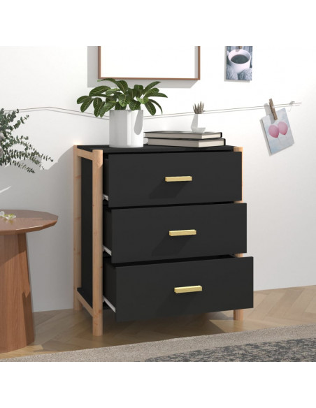 Credenza Nera 62x38x70 cm in Legno Multistrato