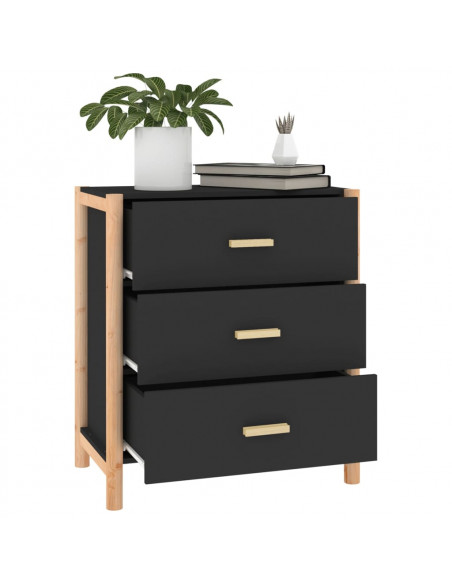 Credenza Nera 62x38x70 cm in Legno Multistrato