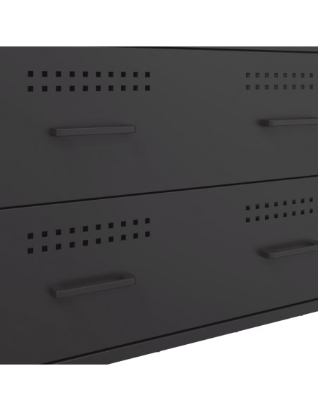 Credenza Nera 68x39x89 cm in Acciaio