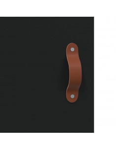 Credenza Nera 69,5x34x180 cm in Legno Multistrato