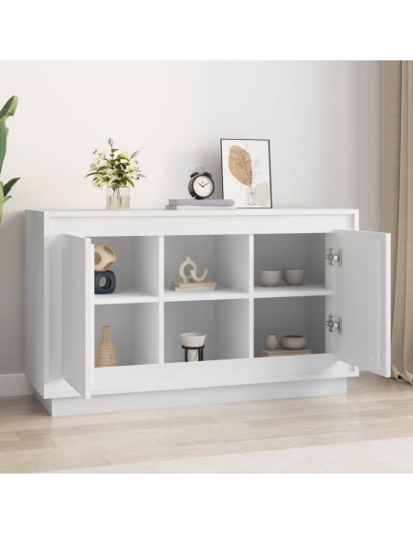 Credenza Bianca 102x35x60 cm in Legno Multistrato