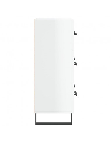 Credenza 69,5x34x90 cm in Legno Multistrato Bianco Lucido