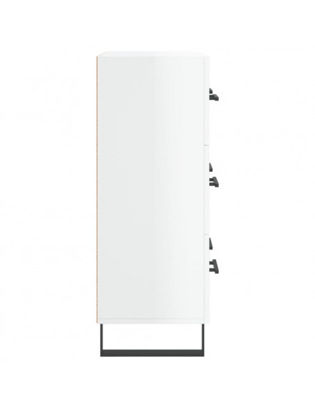 Credenza 69,5x34x90 cm in Legno Multistrato Bianco Lucido