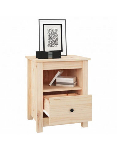 Comodino 40x35x49 cm in Legno Massello di Pino