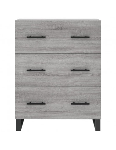 Credenza Grigio Sonoma 69,5x34x180 cm in Legno Multistrato
