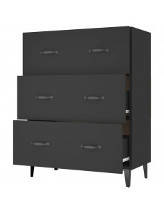 Credenza Nera 69,5x34x90 cm in Legno Multistrato