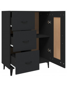 Credenza Nera 69,5x34x90 cm in Legno Multistrato