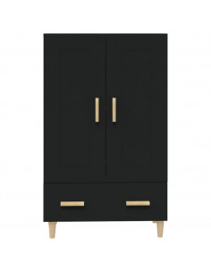 Credenza Nera 70x31x115 cm in Legno Multistrato