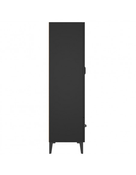 Credenza Nera 70x31x115 cm in Legno Multistrato