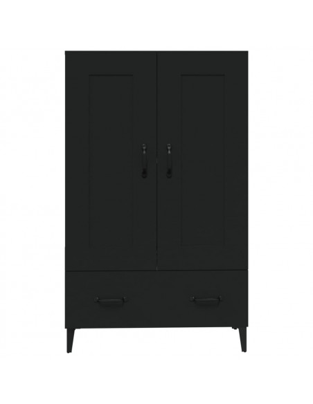 Credenza Nera 70x31x115 cm in Legno Multistrato