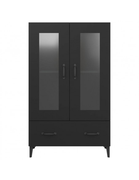 Credenza Nera 70x31x115 cm in Legno Multistrato