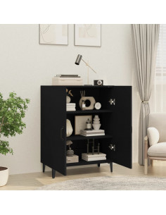 Credenza Nera 70x34x90 cm in Legno Multistrato