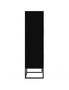 Credenza Nera 70x35x125 cm in Legno Multistrato