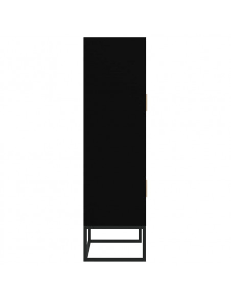 Credenza Nera 70x35x125 cm in Legno Multistrato