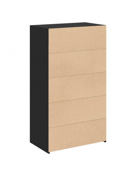 Credenza Nera 70x41x124 cm in Legno Multistrato