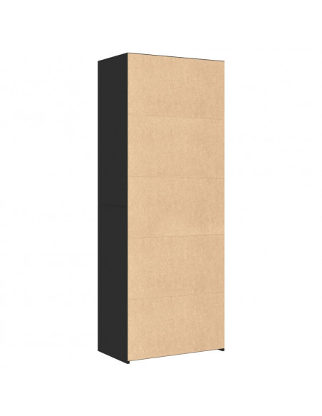 Credenza Nera 70x41x185 cm in Legno Multistrato