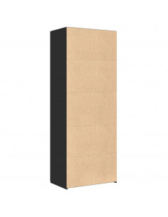 Credenza Nera 70x42,5x185 cm in Legno Multistrato