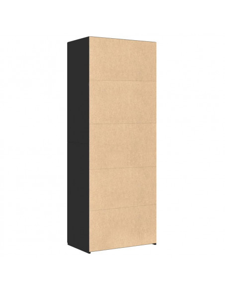 Credenza Nera 70x42,5x185 cm in Legno Multistrato
