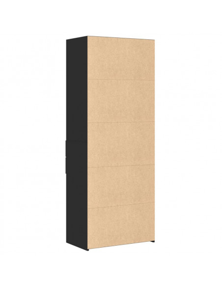 Credenza Nera 70x42,5x185 cm in Legno Multistrato