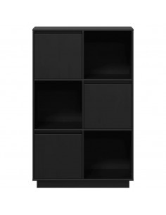 Credenza Nera 74x35x117 cm in Legno Massello di Pino