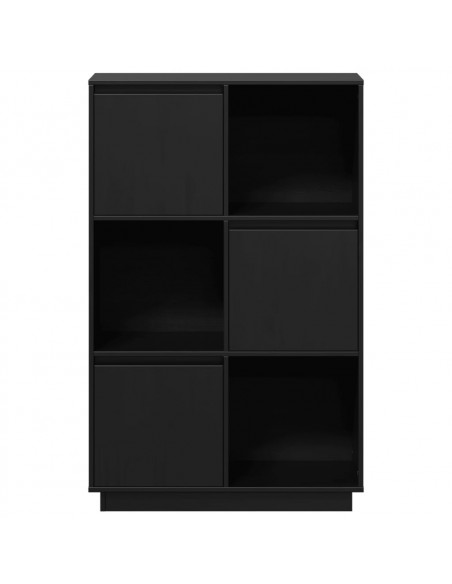 Credenza Nera 74x35x117 cm in Legno Massello di Pino