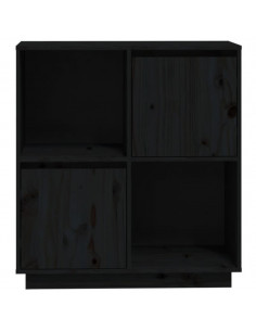 Credenza Nera 74x35x80 cm in Legno Massello di Pino