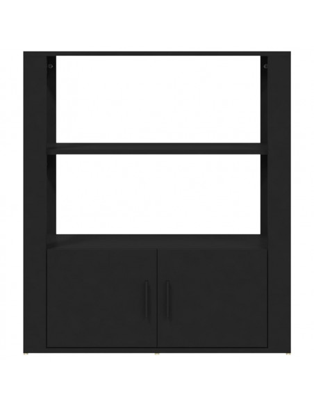 Credenza Nera 80x30x90 cm in Legno Multistrato