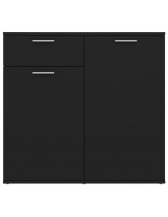 Credenza Nera 80x36x75 cm in Legno Multistrato