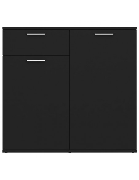Credenza Nera 80x36x75 cm in Legno Multistrato