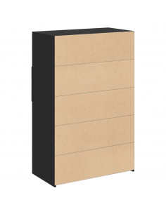 Credenza Nera 80x42,5x124 cm in Legno Multistrato