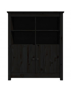 Credenza Nera 83x41,5x100 cm in Legno Massello di Pino