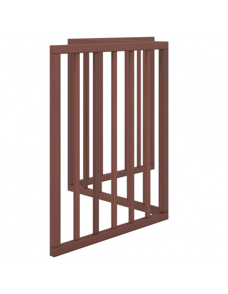 Cancello Cani Pieghevole 3 Pannelli Marrone 150cm Legno Pioppo