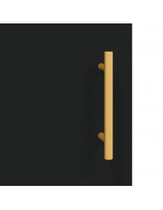 Credenza Nera 90x34x80 cm in Legno Multistrato