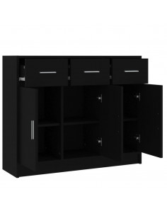 Credenza Nera 91x28x75 cm in Legno Multistrato