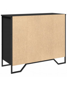 Credenza Nera 91x35,5x74,5 cm in Legno Multistrato
