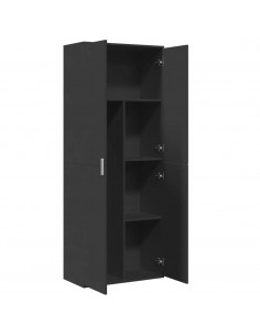 Credenza Nero 70x35x180 cm in Legno Multistrato