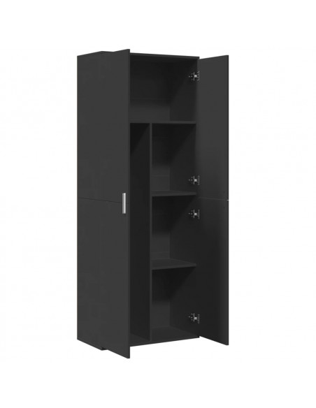 Credenza Nero 70x35x180 cm in Legno Multistrato