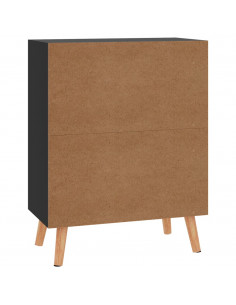 Credenza Nero Lucido 60x30x72 cm in Legno Multistrato