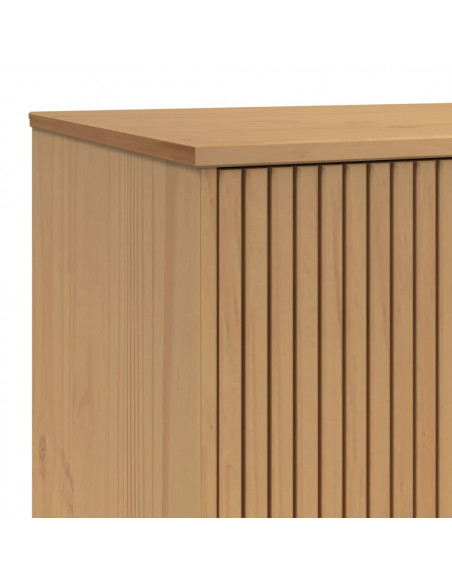 Credenza OLDEN Bianca e Marrone 114x43x73,5 cm Massello di Pino