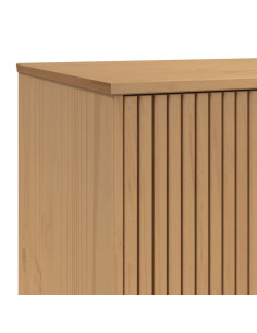 Credenza OLDEN Grigia e Marrone 114x43x73,5 cm Massello di Pino