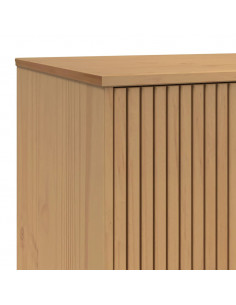 Credenza OLDEN Grigia e Marrone 114x43x73,5 cm Massello di Pino