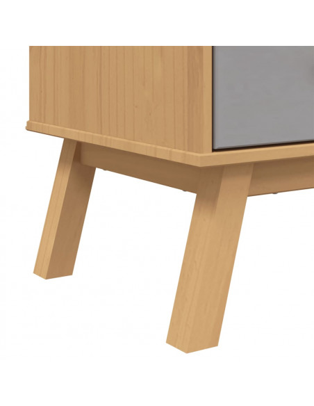 Credenza OLDEN Grigia e Marrone 85x43x125cm Legno Massello Pino