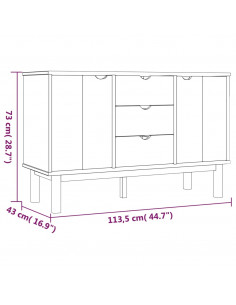 Credenza OTTA 113,5x43x73 cm in Legno Massello di Pino