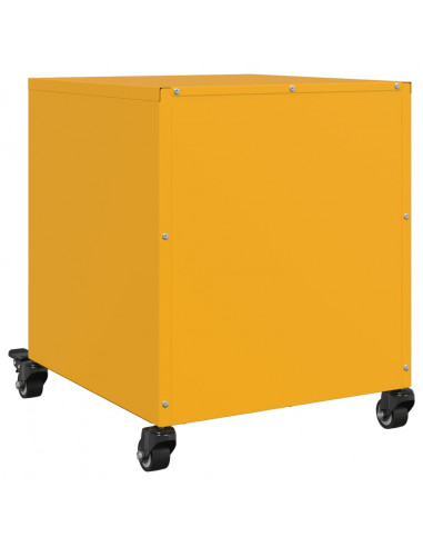 Comodini 2 pz Giallo Senape 36x39x43,5 cm in Acciaio