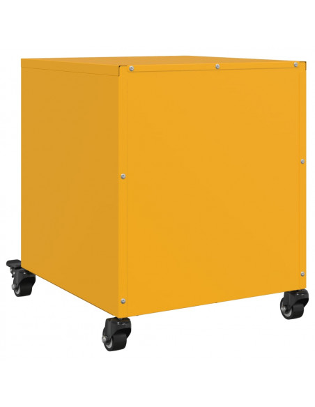 Comodini 2 pz Giallo Senape 36x39x43,5 cm in Acciaio