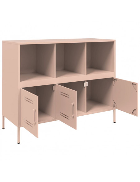 Credenza Rosa 100,5x39x79 cm in Acciaio Laminato a Freddo