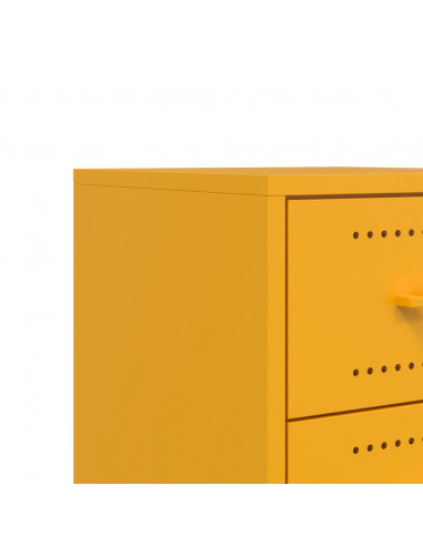 Comodini 2 pz Giallo Senape 36x39x43,5 cm in Acciaio