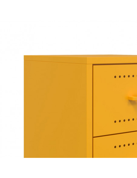 Comodini 2 pz Giallo Senape 36x39x43,5 cm in Acciaio