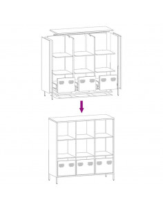 Credenza Rosa 101,5x39x103,5 cm in Acciaio